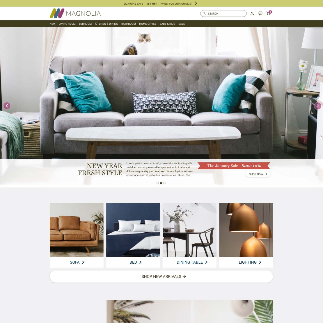 screenshot of e-commerce design
